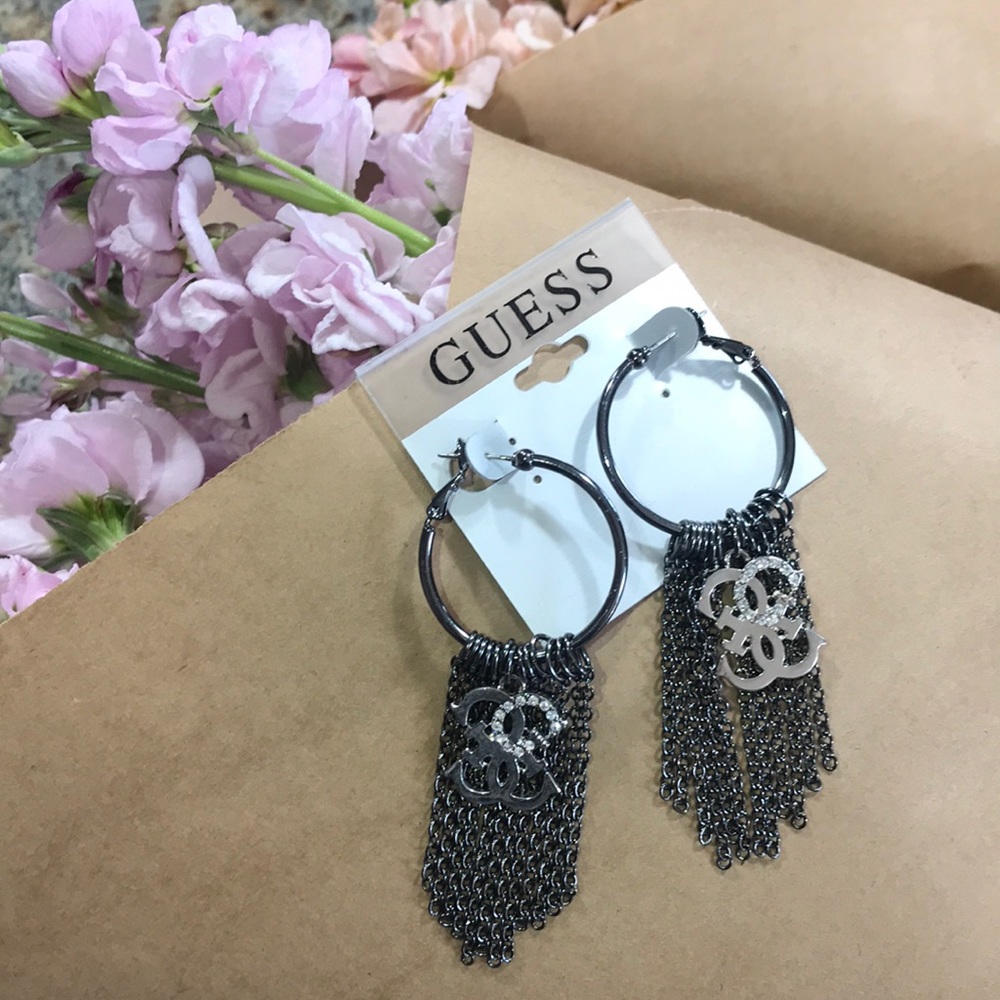 NWT Guess silver earrings